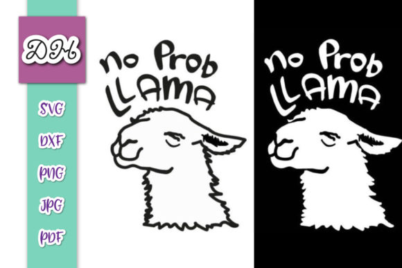 No Prob LLama Funny Clipart Print Cut Review